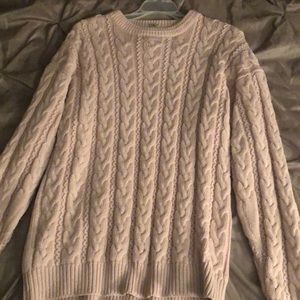 Pink cable knit sweater